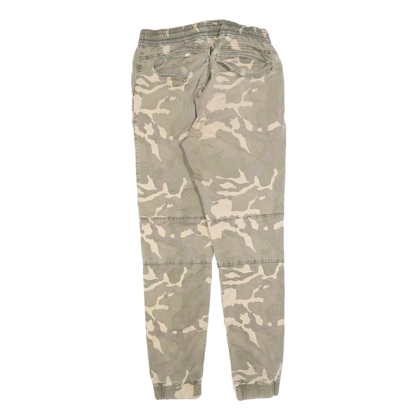 FSBN Mens Slim Camouflage Cotton Blend Trousers W28 L29 Zip Side Pockets