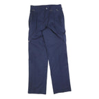 OLAF'S Mens Regular Navy Blue Trousers W28 L32 Zip Closure Side Pocket Workwear