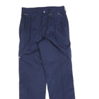 OLAF'S Mens Regular Navy Blue Trousers W28 L32 Zip Closure Side Pocket Workwear