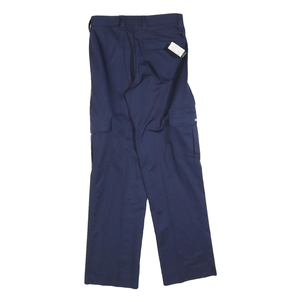 OLAF'S Mens Regular Navy Blue Trousers W28 L32 Zip Closure Side Pocket Workwear