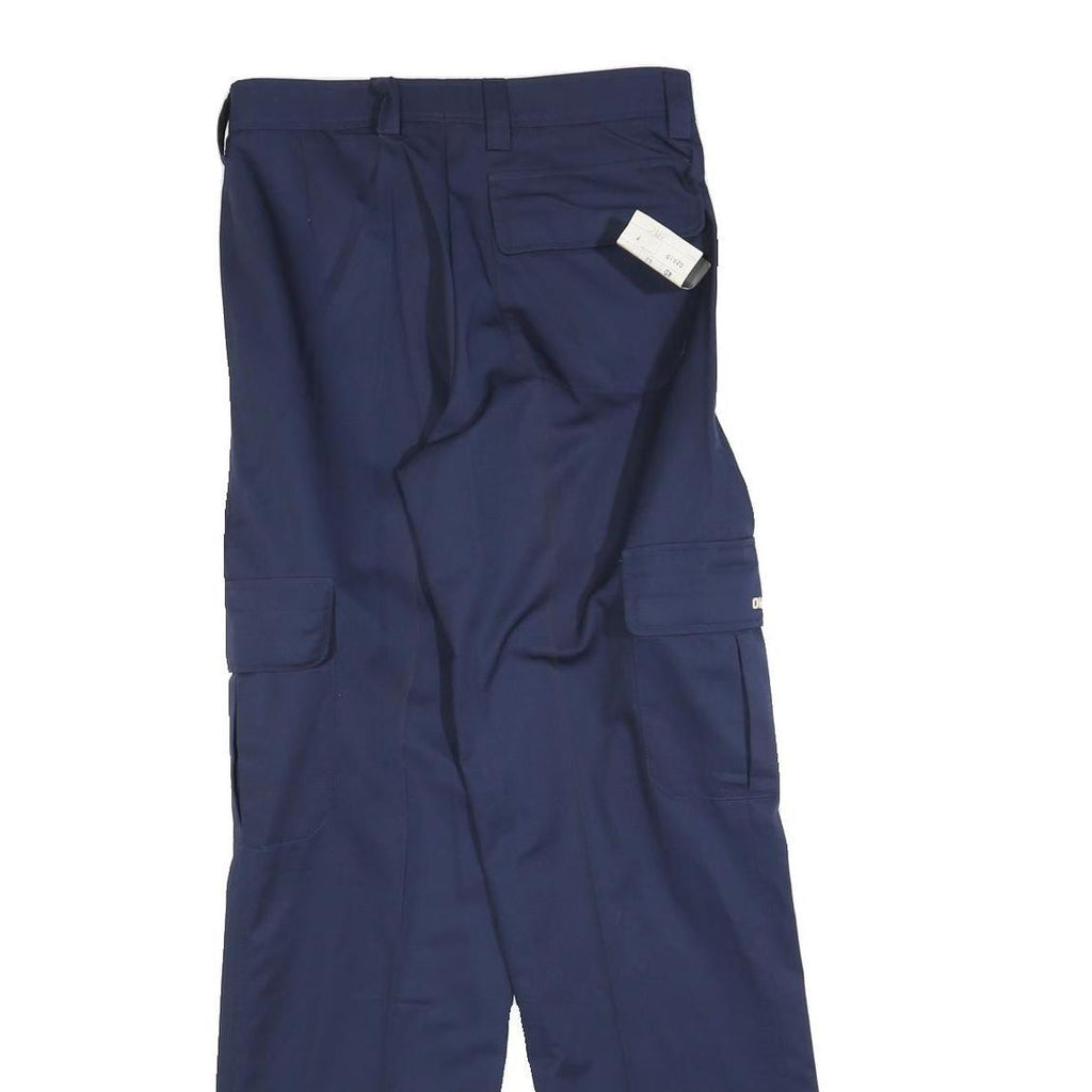 OLAF'S Mens Regular Navy Blue Trousers W28 L32 Zip Closure Side Pocket Workwear