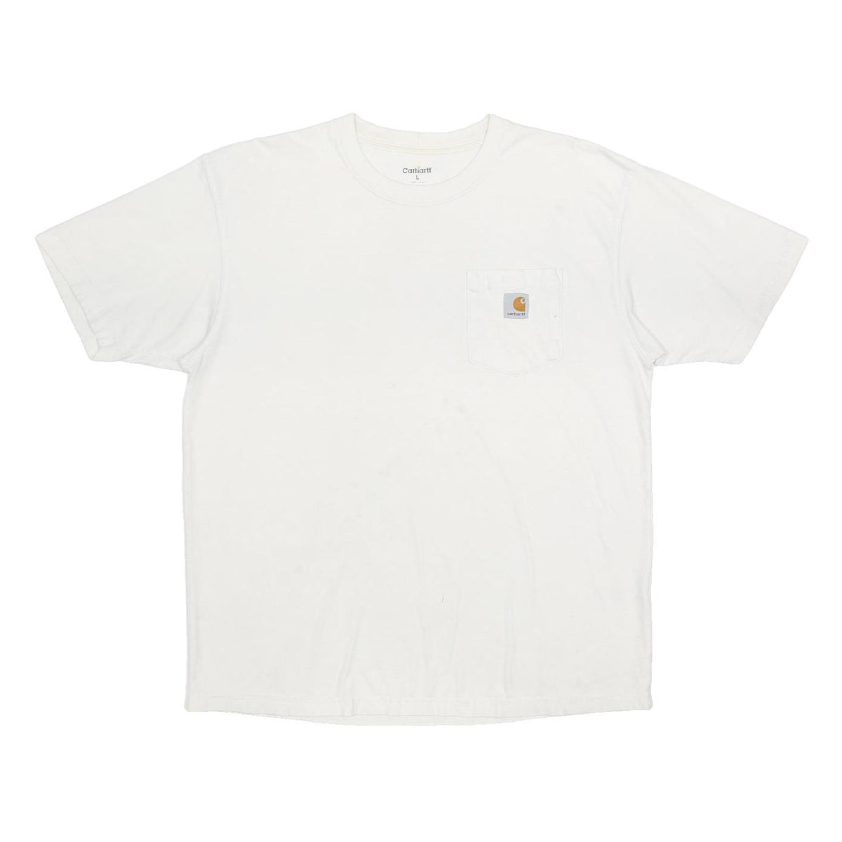 CARHARTT Mens White Pocket T-Shirt L Short Sleeve Crew Neck Cotton Jersey