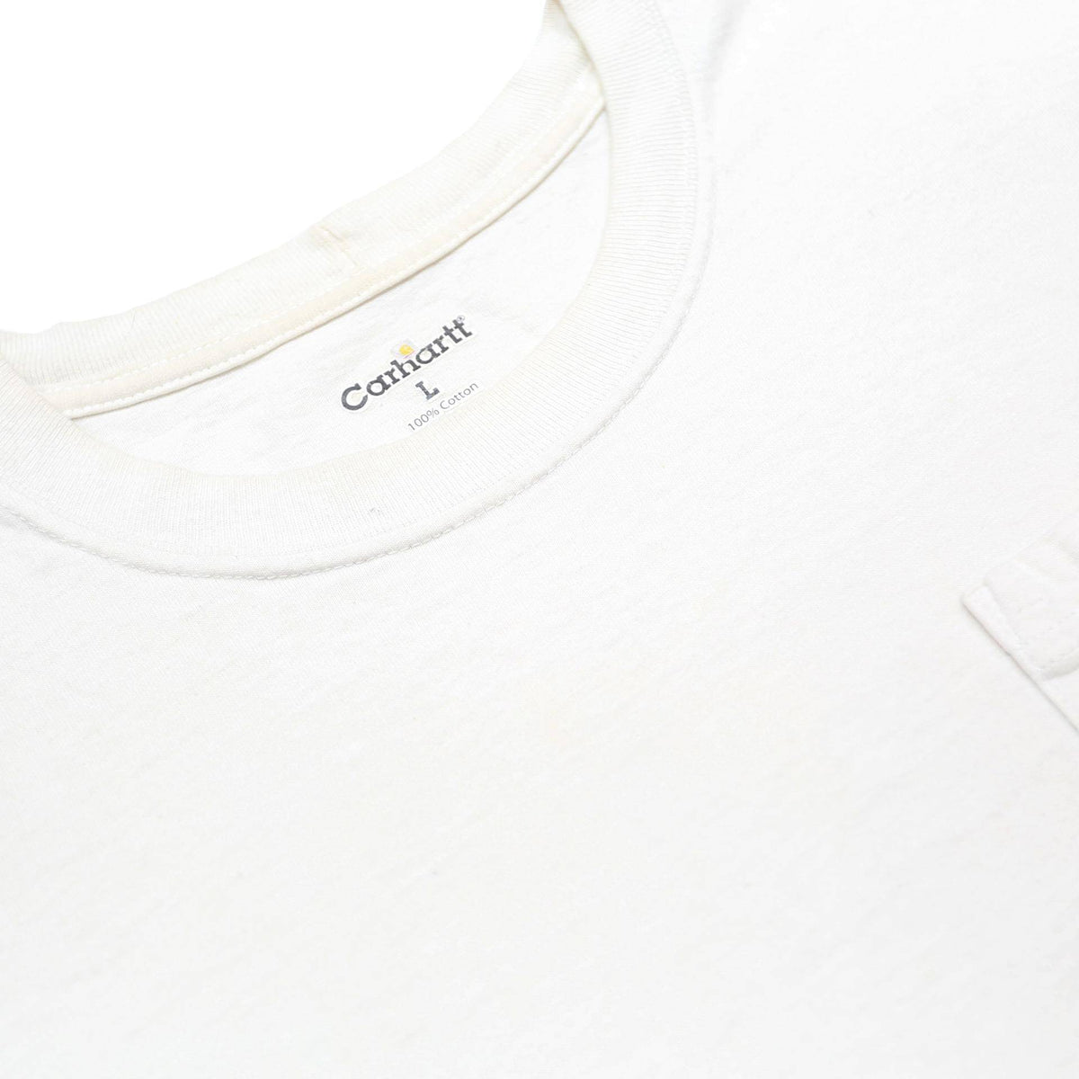 CARHARTT Mens White Pocket T-Shirt L Short Sleeve Crew Neck Cotton Jersey