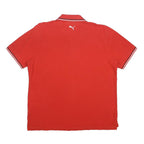 PUMA Mens Red Short Sleeve Polo Shirt L Cotton Logo Sports Casual