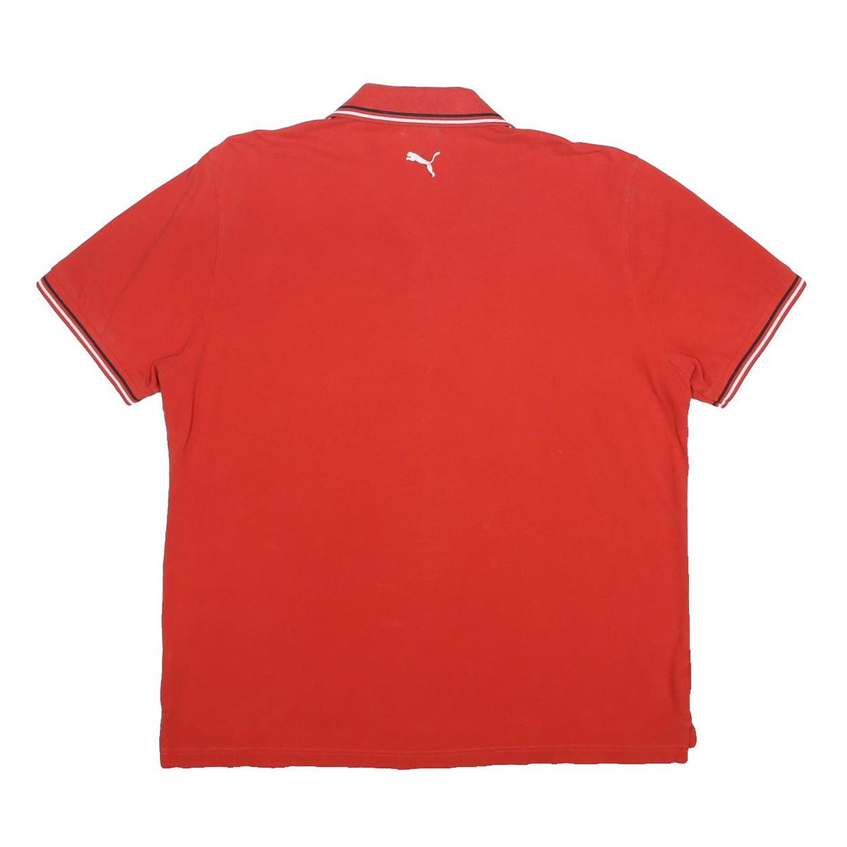 PUMA Mens Red Short Sleeve Polo Shirt L Cotton Logo Sports Casual