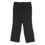 DICKIES Womens Black Relaxed Straight Trousers W32 L28 Cotton Blend Zip