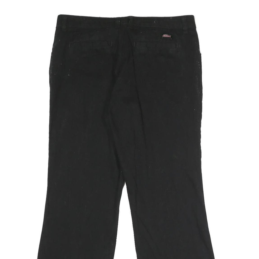 DICKIES Womens Black Relaxed Straight Trousers W32 L28 Cotton Blend Zip