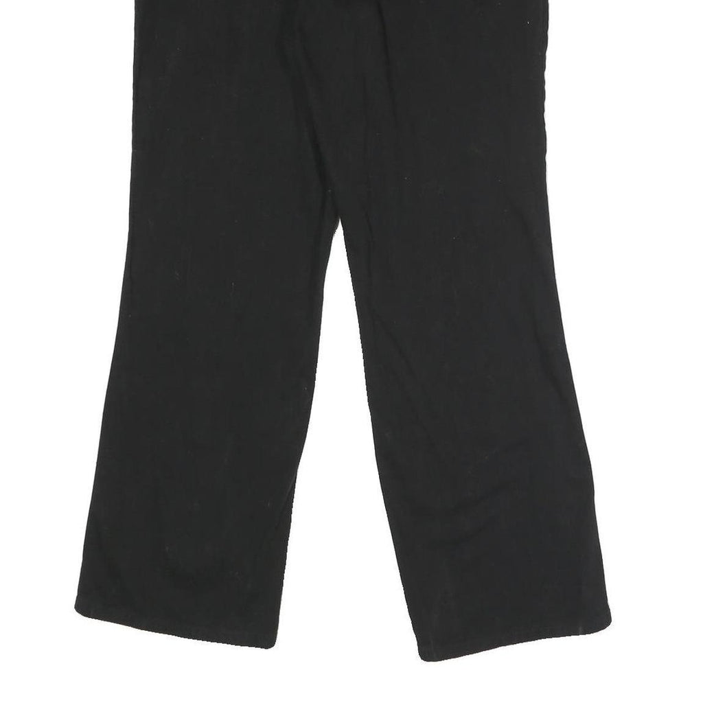 DICKIES Womens Black Relaxed Straight Trousers W32 L28 Cotton Blend Zip