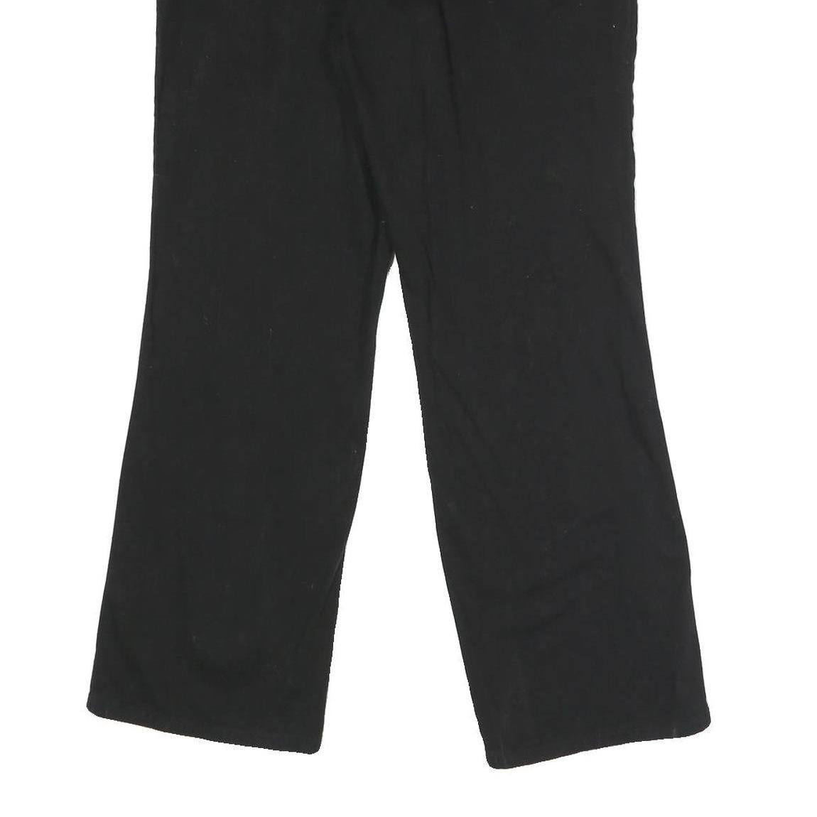 DICKIES Womens Black Relaxed Straight Trousers W32 L28 Cotton Blend Zip