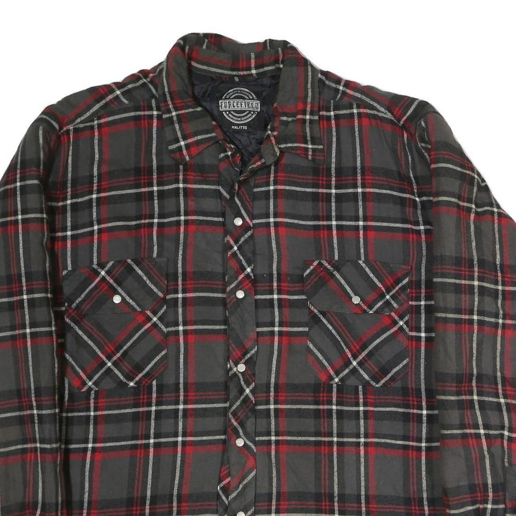 FORCEFIELD Mens Black & Red Check Shirt 2XL Cotton Casual Long Sleeve