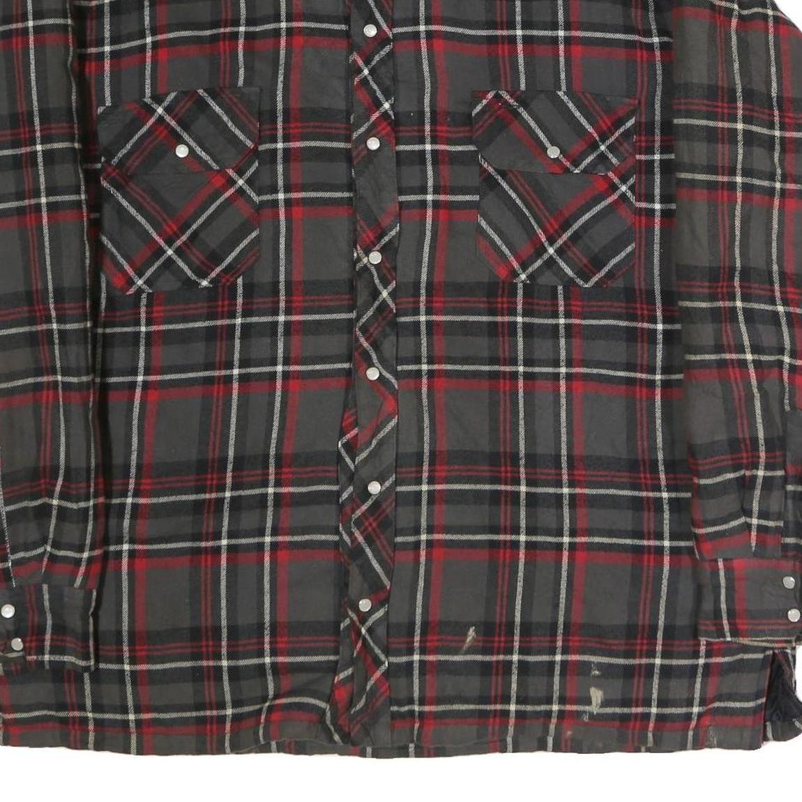 FORCEFIELD Mens Black & Red Check Shirt 2XL Cotton Casual Long Sleeve