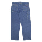 DICKIES Mens Blue Denim Relaxed Fit Straight Leg Cotton Medium Wash W38 L32
