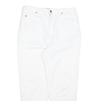 GLOBETROTTER Womens White Regular Fit Straight Denim Woven Cotton Blend Jeans