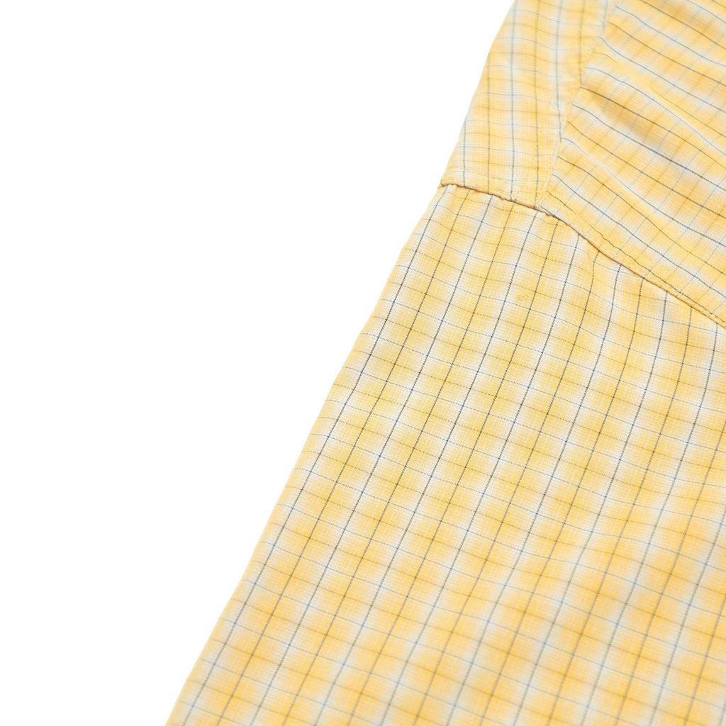 THE NORTH FACE Mens Yellow Checked Shirt L Polyester Blend Button Up Casual