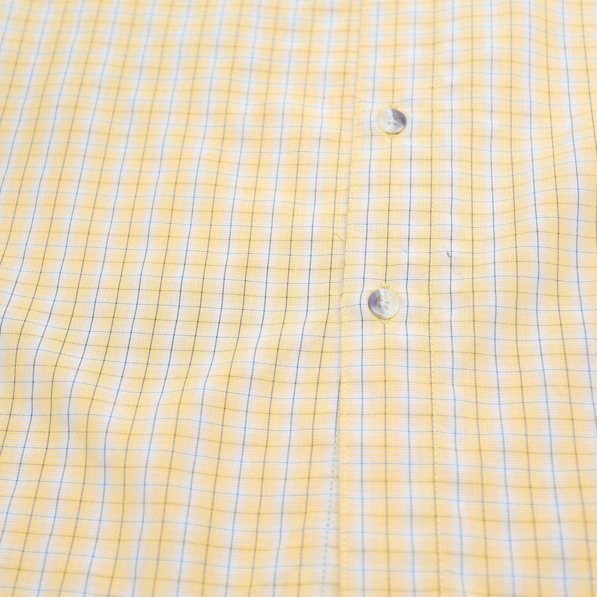 THE NORTH FACE Mens Yellow Checked Shirt L Polyester Blend Button Up Casual