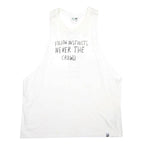 PUMA Womens White Graphic Vest UK 14 Sleeveless Crew Neck Cotton Blend