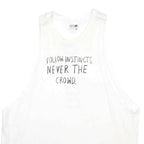 PUMA Womens White Graphic Vest UK 14 Sleeveless Crew Neck Cotton Blend