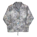 Womens Grey Abstract Print Zip Jacket L Polyester Blend Casual Lightweight