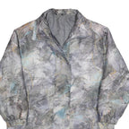 Womens Grey Abstract Print Zip Jacket L Polyester Blend Casual Lightweight