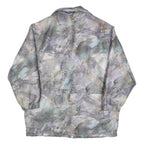 Womens Grey Abstract Print Zip Jacket L Polyester Blend Casual Lightweight