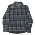 GRAYENS Mens Blue Grey Check Shirt M Cotton Blend Casual Long Sleeve Button