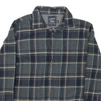 GRAYENS Mens Blue Grey Check Shirt M Cotton Blend Casual Long Sleeve Button