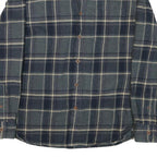 GRAYENS Mens Blue Grey Check Shirt M Cotton Blend Casual Long Sleeve Button