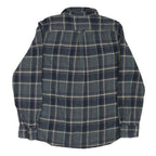 GRAYENS Mens Blue Grey Check Shirt M Cotton Blend Casual Long Sleeve Button