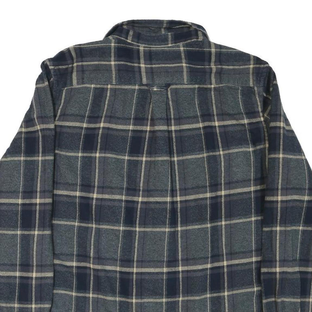 GRAYENS Mens Blue Grey Check Shirt M Cotton Blend Casual Long Sleeve Button