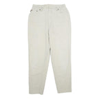 CHIC Womens Cotton Beige Regular Fit Straight Leg Trousers W28 L30 Classic Zip