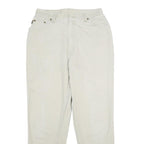 CHIC Womens Cotton Beige Regular Fit Straight Leg Trousers W28 L30 Classic Zip