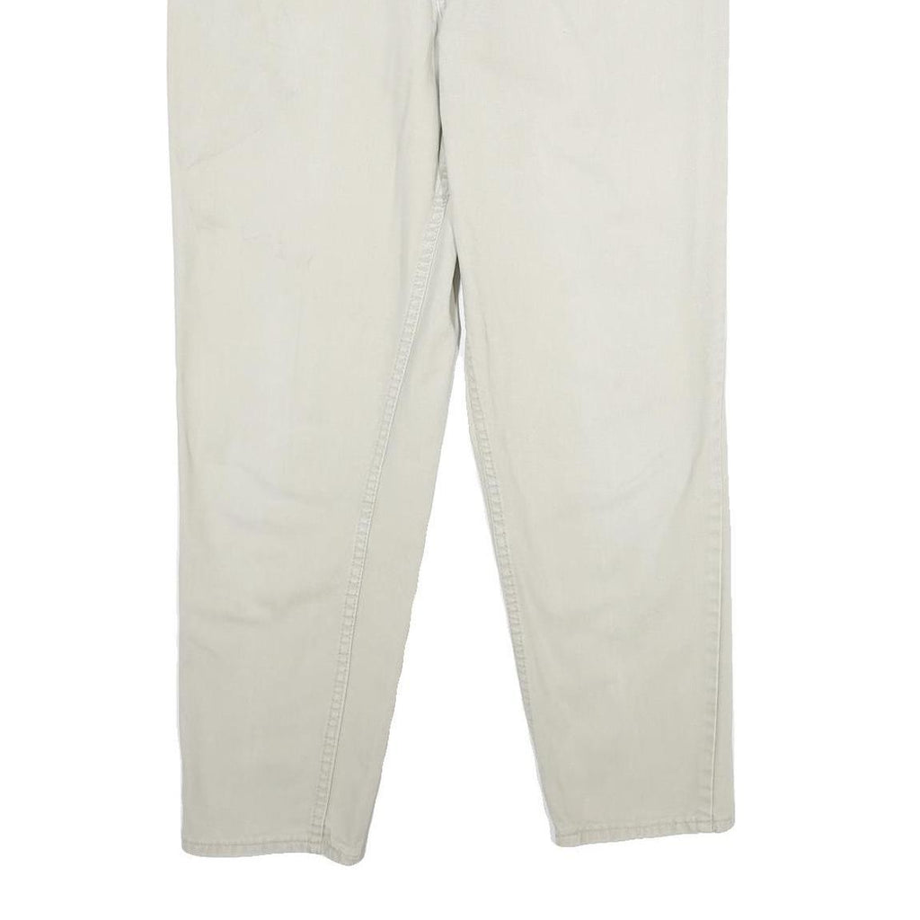 CHIC Womens Cotton Beige Regular Fit Straight Leg Trousers W28 L30 Classic Zip