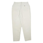 CHIC Womens Cotton Beige Regular Fit Straight Leg Trousers W28 L30 Classic Zip