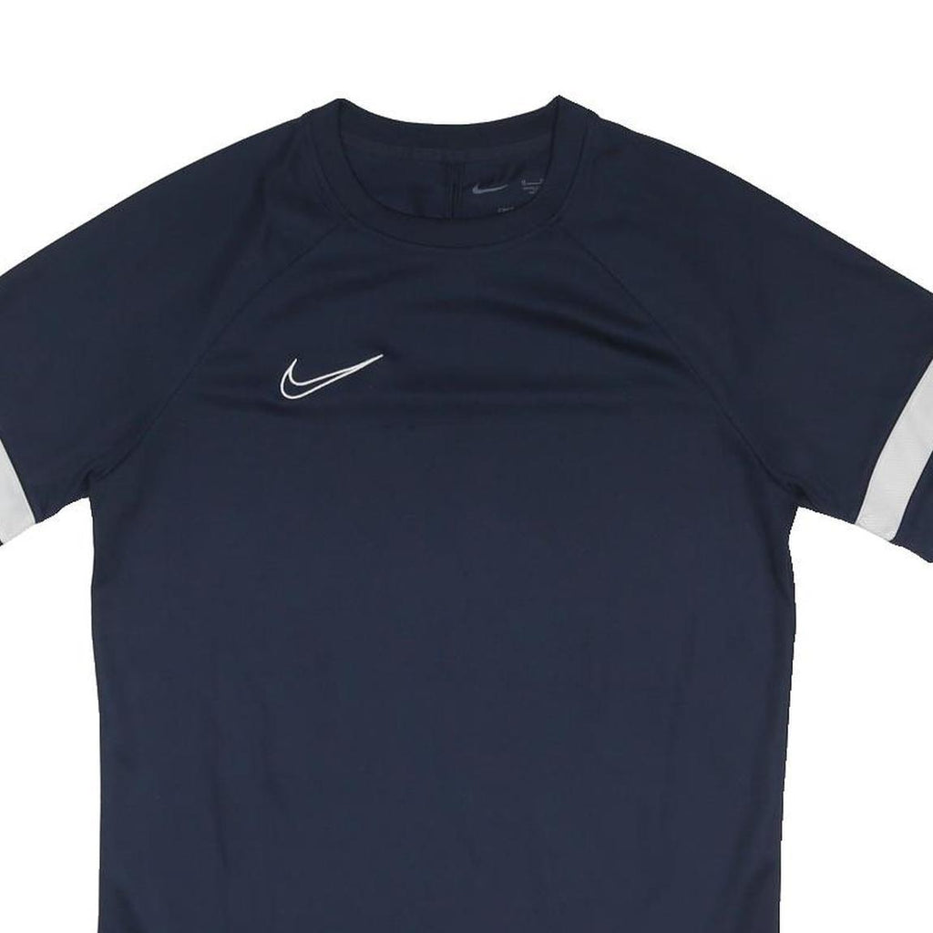 NIKE Mens Blue & White Athletic T-Shirt M Short Sleeve Crew Neck Sportswear