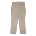 Beige Mens Regular Fit Casual Trousers W32 L30 Polyester Blend Zip Pockets