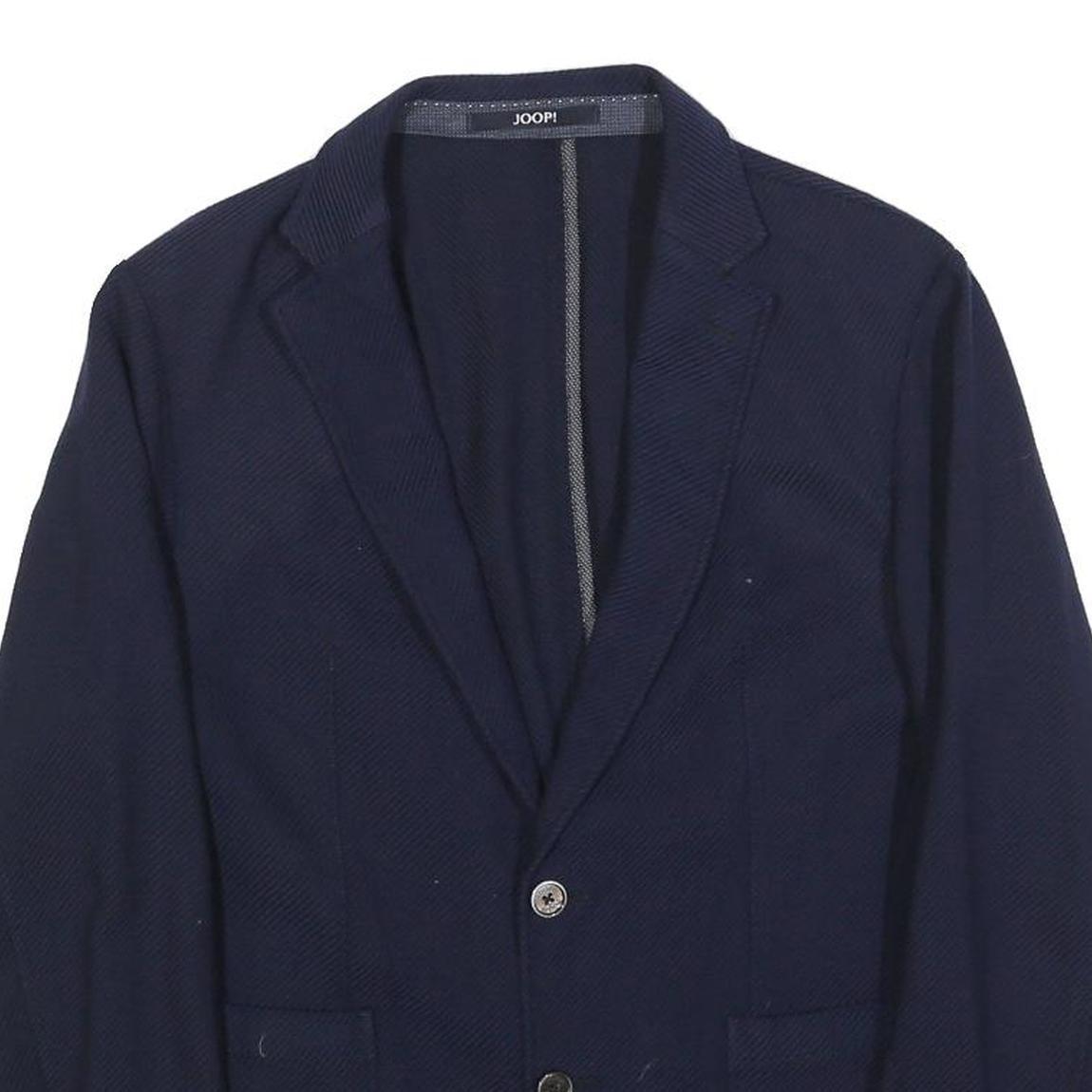 JOOP! Mens Blue Wool Button Jacket S Tailored Classic Plain Stylish