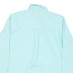 CHAPS Mens Blue Plain Cotton Blend Shirt L Button-Down Collar Long Sleeve Casual