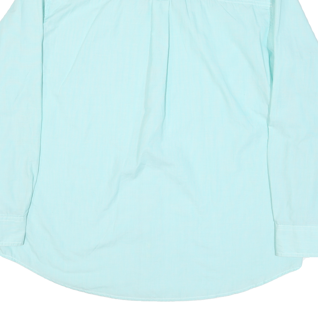 CHAPS Mens Blue Plain Cotton Blend Shirt L Button-Down Collar Long Sleeve Casual