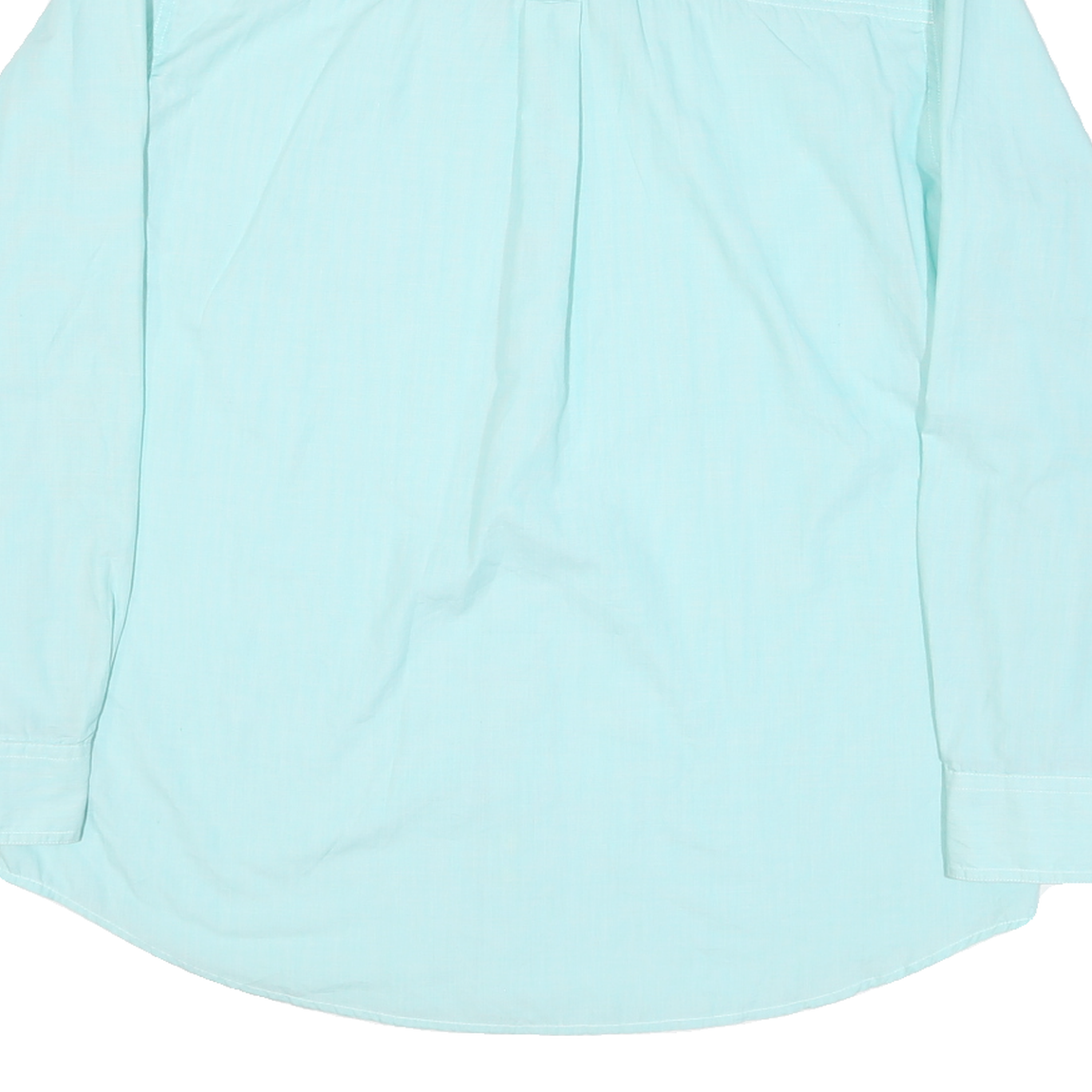 CHAPS Mens Blue Plain Cotton Blend Shirt L Button-Down Collar Long Sleeve Casual