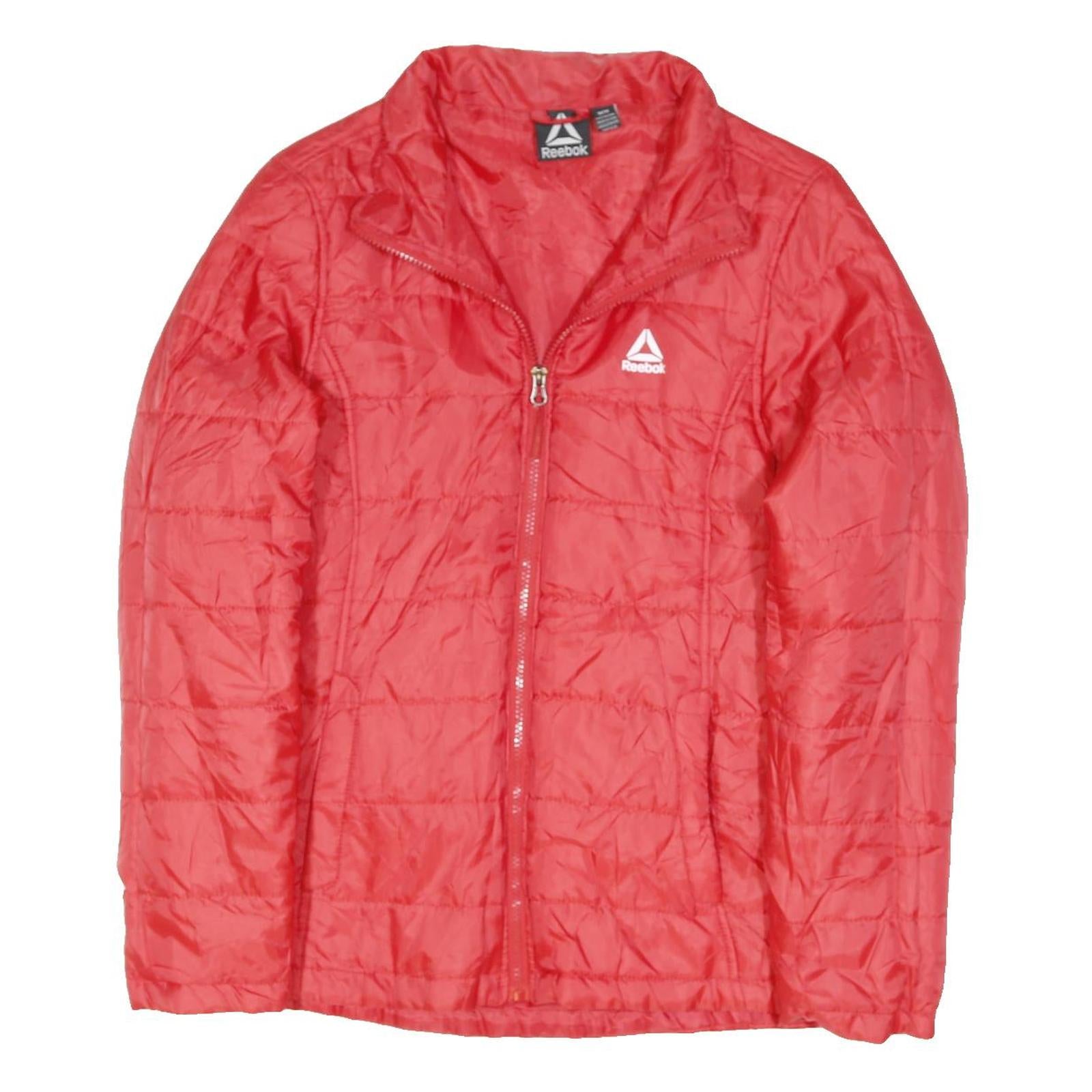 REEBOK Womens Red Jacket M Polyester Blend Plain Zip Lightweight Activewear