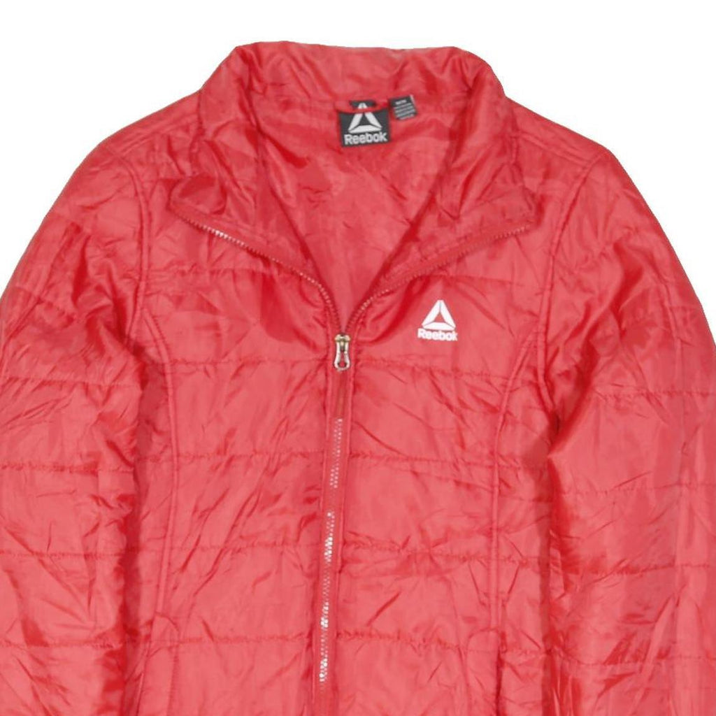 REEBOK Womens Red Jacket M Polyester Blend Plain Zip Lightweight Activewear