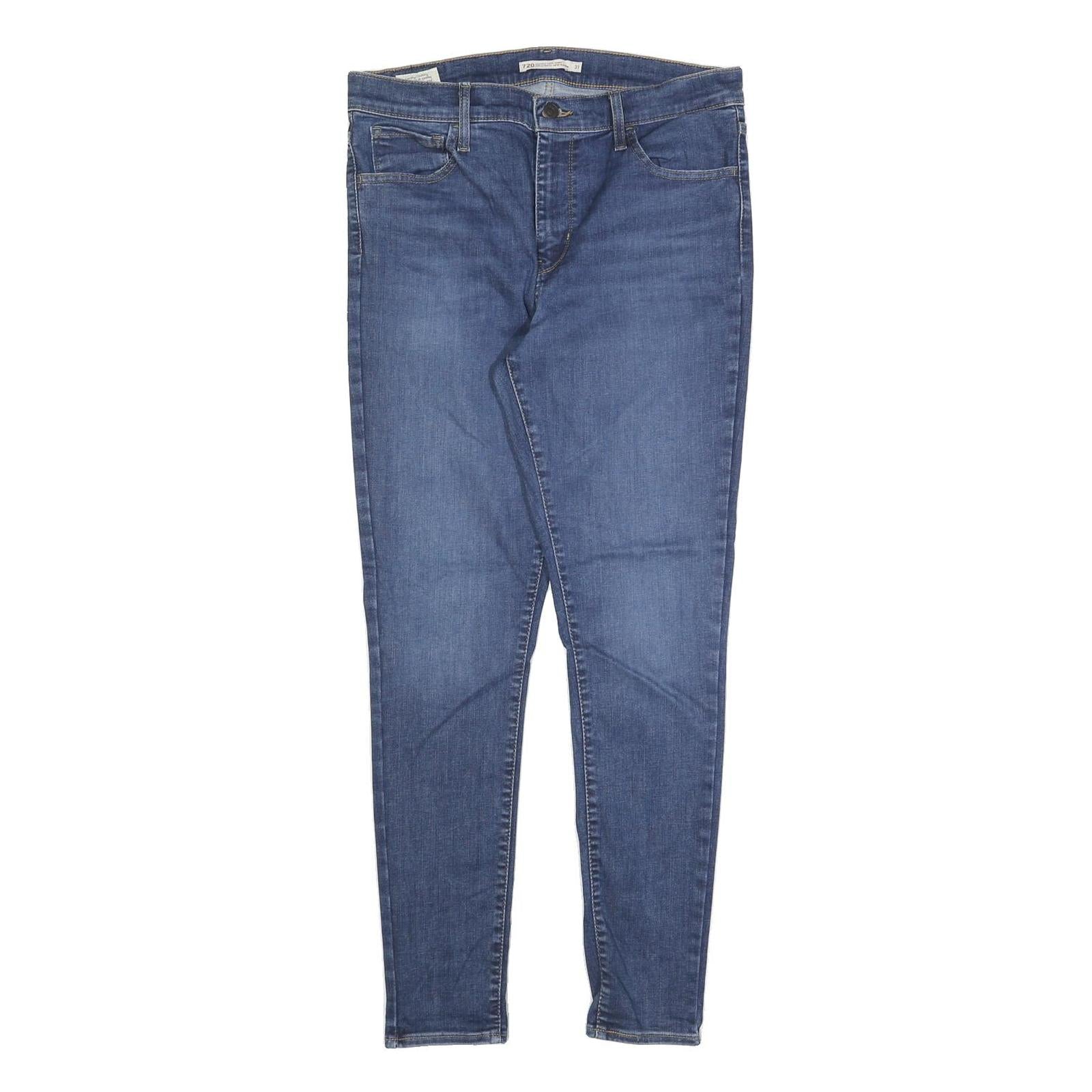 LEVI'S Womens 720 Slim Jeans Blue Denim Cotton Blend W31 L30 Zip
