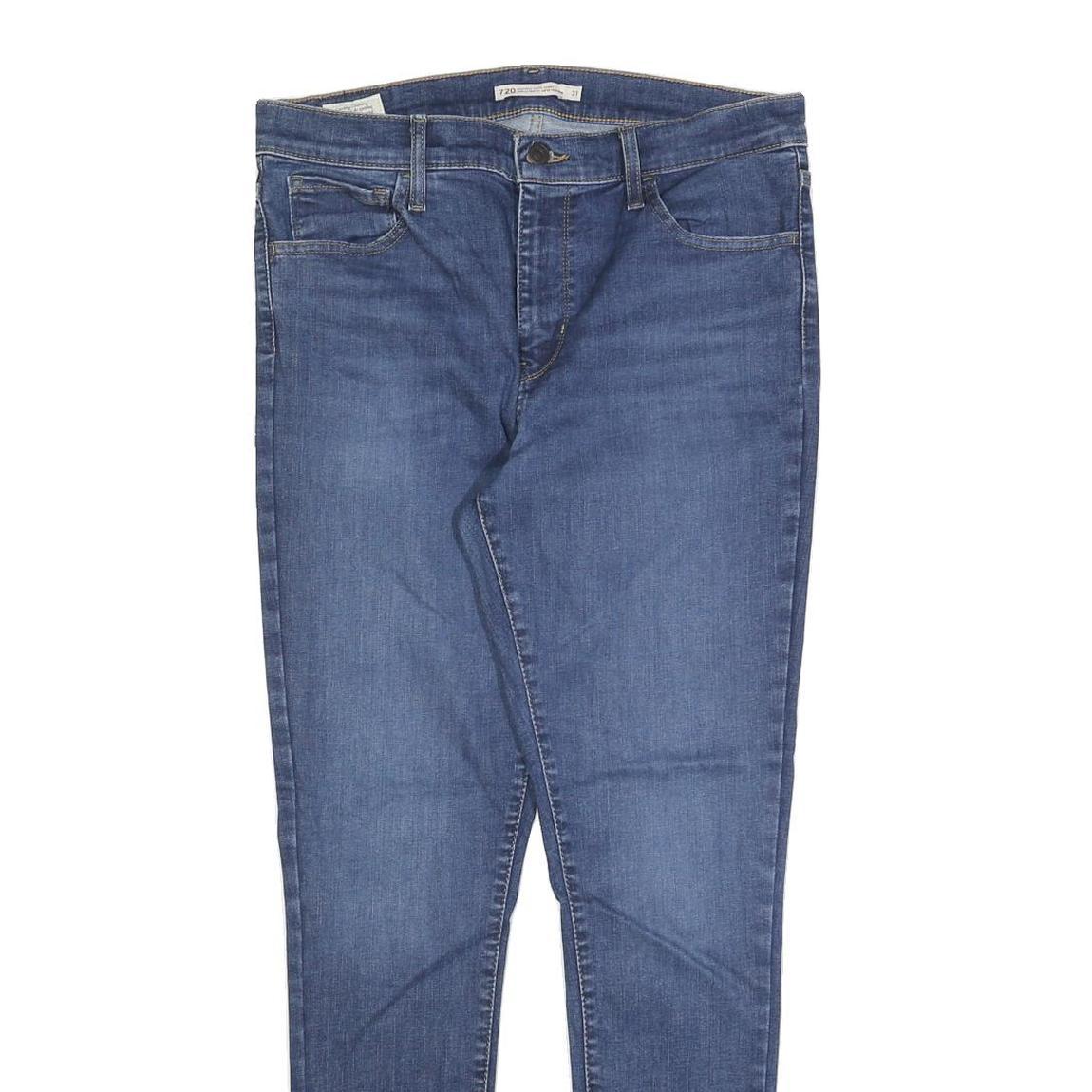 LEVI'S Womens 720 Slim Jeans Blue Denim Cotton Blend W31 L30 Zip