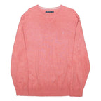 NAUTICA Mens Pink Patterned Jumper Crew Neck Basic Knit XL Cotton Blend