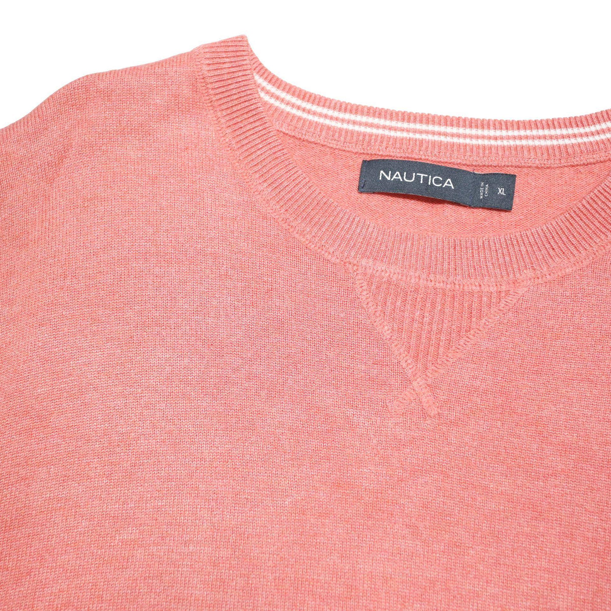 NAUTICA Mens Pink Patterned Jumper Crew Neck Basic Knit XL Cotton Blend