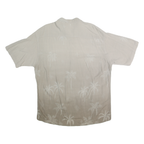 CAMPIA MODA Mens Beige Rayon Shirt XL Palm Tree Design Casual Summer Button