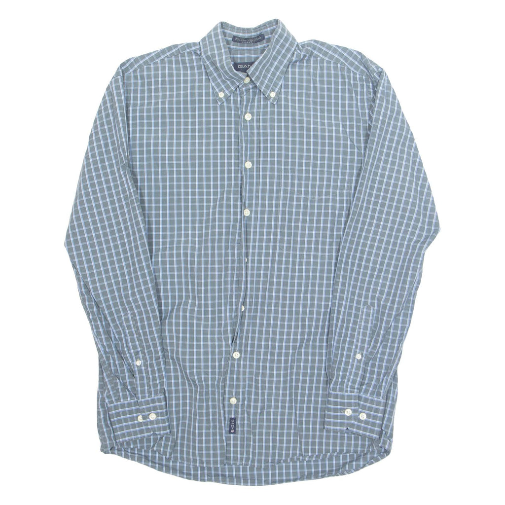 GANT Mens Shirt Blue Check Long Sleeve M