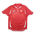PUMA 2010-11 Switzerland Home Mens Red Football Shirt L Short Sleeve V-Neck