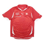 PUMA 2010-11 Switzerland Home Mens Red Football Shirt L Short Sleeve V-Neck