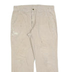 CARHARTT Mens Cotton Blend Beige Relaxed Straight Trousers W34 L30 Workwear
